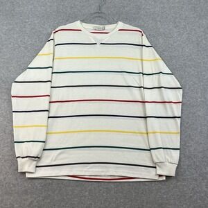 Vintage‎ 90s American Eagle Primary Color Striped Long Sleeve Shirt Preppy USA